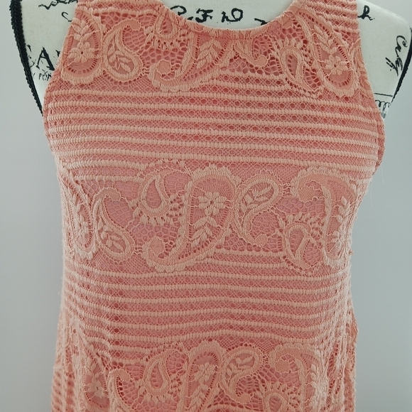 ALYA Dress Sleeveless Peach Lace Lined Paisley Slip Dress Womens Size S - Picture 2 of 5